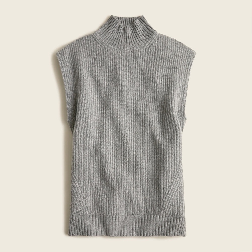J. Crew Cashmere sleeveless turtleneck tunic